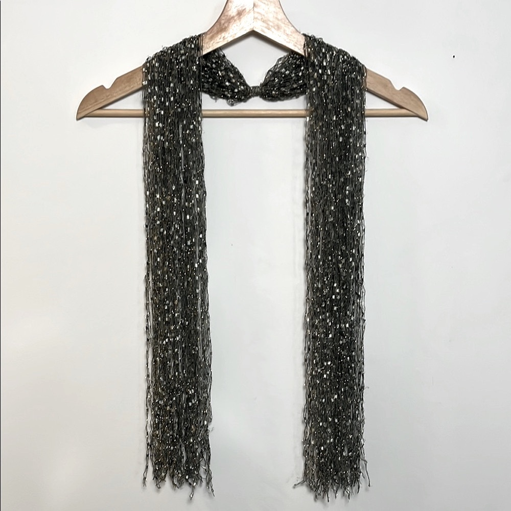 Black & Gold Purple Panda Designs Handmade Italian Ladder Ribbon Women’s Scarf